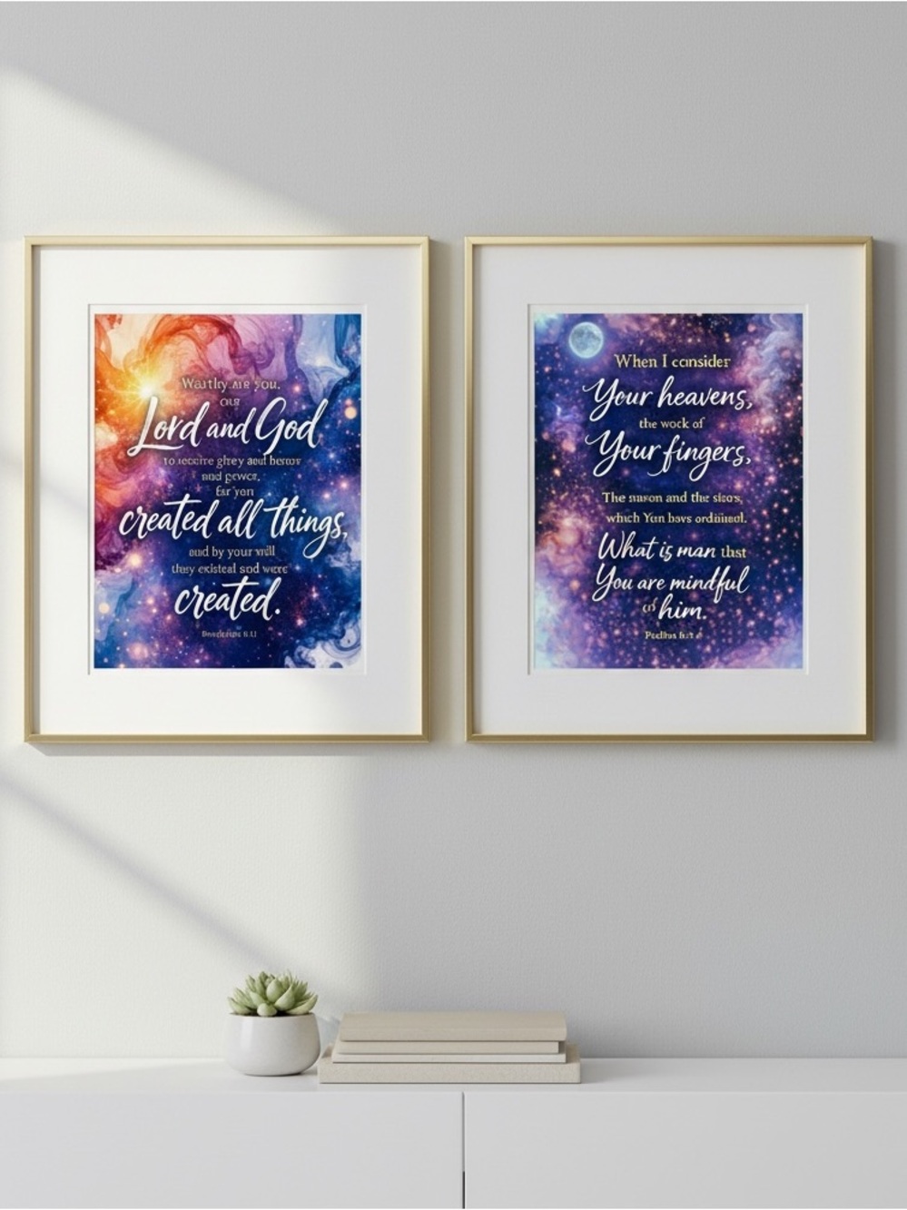 DDS 2-Set, Art Prints, 8x10, Bible Verse, Paper Print, Unframed, Bold Series